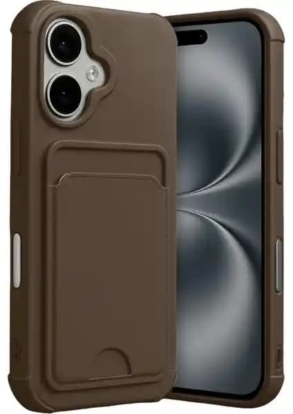 Apple iPhone 17 için dayanıklı ve kartlı silikon kılıf, şık tasarım ve yüksek koruma