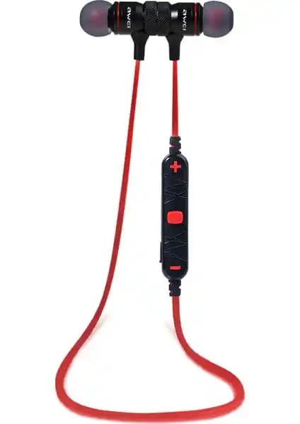 Awei Mıknatıslı Kablosuz Bluetooth Kulaklık A920BL Kırmızı Yüksek Ses Kalitesi ve Şık Tasarım