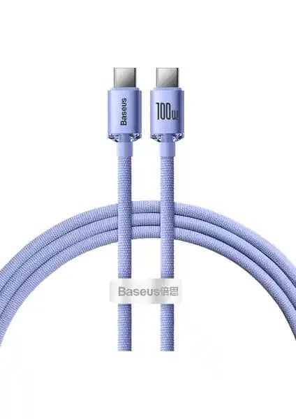 Baseus Crystal Shine 100W 120 cm PD Type-C Şarj Kablosu Mor Renkli Hızlı ve Dayanıklı