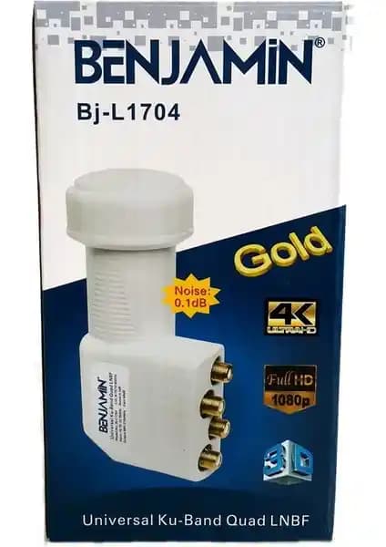 Benjamin Quad LNB 0,1dB Full HD ve 4K Uyumlu Çoklu Çıkışlı Uydu Alıcısı