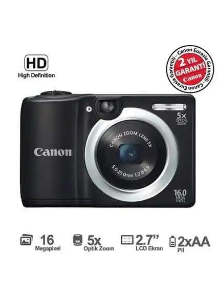 Canon Powershot A1400: Yüksek Çözünürlük ve Çok Yönlü Kullanım Sunan Dijital Fotoğraf Makinesi