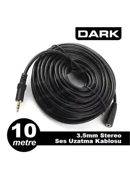 Dark 10 Metre 3.5mm Stereo Ses Uzatma Kablosu ile Yüksek Kaliteli Ses Deneyimi