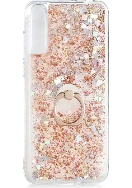 Huawei P Smart S İçin Şık ve Dayanıklı Sıvılı Kalpli Manyetik Kapaklı Kılıf