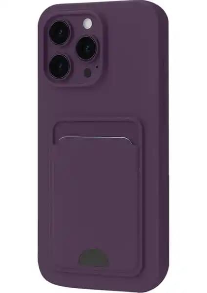 iPhone 16 Pro için Şık ve Koruyucu Silikon Kılıf Kartlık Özelliğiyle