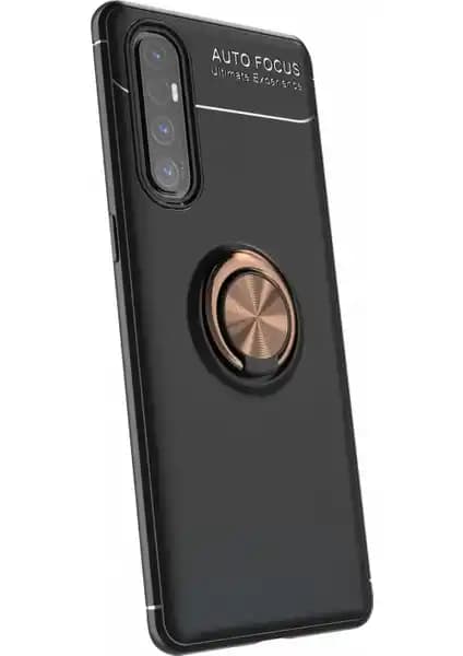 KNY Oppo Reno 3 Pro Yüzüklü Manyetik Silikon Kılıf Şıklık ve Koruma Sunar