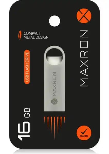 Maxron 16 GB Metal Gövdeli Flash Bellek: Dayanıklı ve Şık Taşınabilir Depolama Çözümü