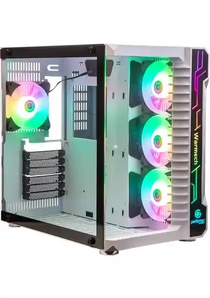 Performax Warmech Beyaz Temp. Cam RGB ATX Kasa: Yüksek Performans ve Estetik Birlikte