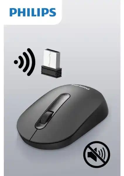 Philips SPK7402 M402 Sessiz Kablosuz Mouse: Ergonomik ve Yüksek Performanslı Tasarım