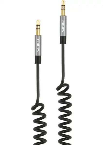Philips SWR2102A 3.5mm Spiral AUX Ses Kablosu Yüksek Kalite ve Dayanıklılık