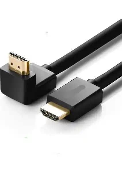 Platoon HDMI Kablo 1,5 Metre 90 Derece Bağlantı Ucu ile Yüksek Kaliteli Görüntü ve Ses