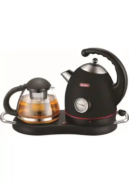 Queen Teachat Siyah Çay Seti Modern Tasarım ve Fonksiyonellik ile Günlük Kullanım İçin Uygun