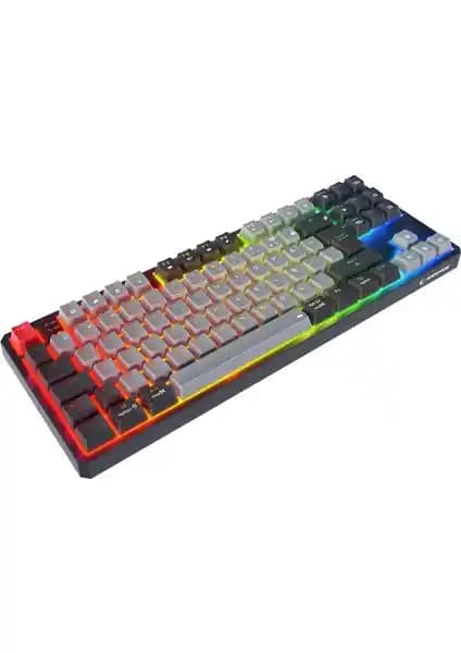 Rampage YORU TKL PRO Gri/Siyah: Yüksek Performanslı Çoklu Bağlantılı Oyun Klavyesi