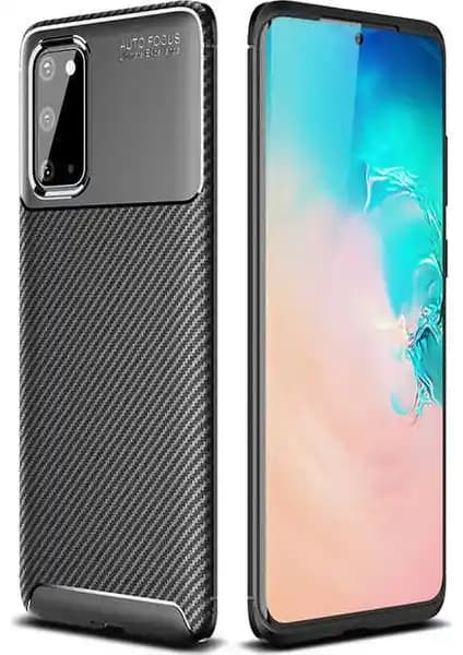 Samsung Galaxy S20 için Dayanıklı ve Şık Rugged Armor Karbon Desenli Kılıf