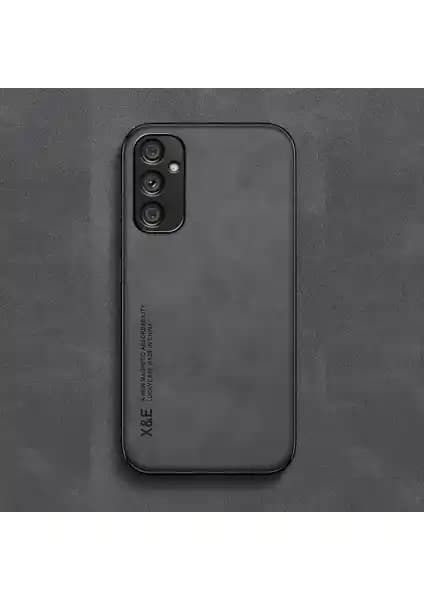 Samsung Galaxy S21 FE İçin Koyu Gri PU Deri Kılıf Şıklık ve Koruma Sunar