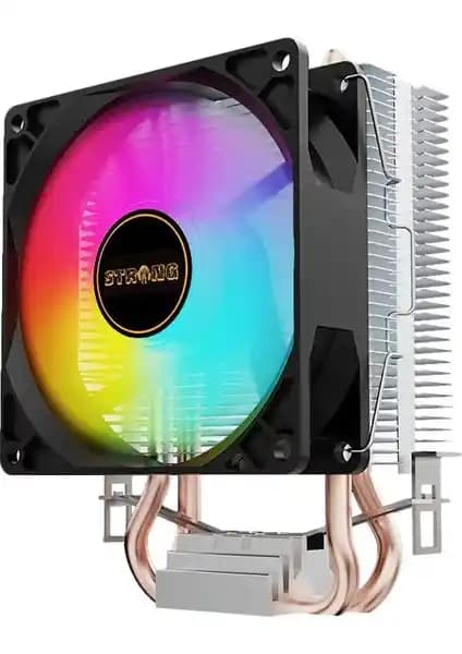 Strong M2-Pro 9cm Rainbow Bakır Borulu CPU Fanı Yüksek Performans ve Estetik Sağlar