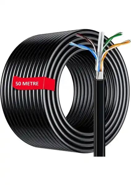 Vivatech Dış Mekan Cat6 Kablo 50M AWG23 Bakır Tel Dayanıklı ve Yüksek Performanslı