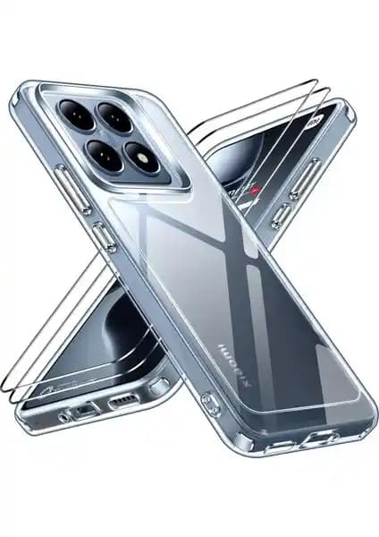 Xiaomi Mi 14T Pro için Şeffaf Silikon Kılıf ve 9H Ekran Koruyucu Seti
