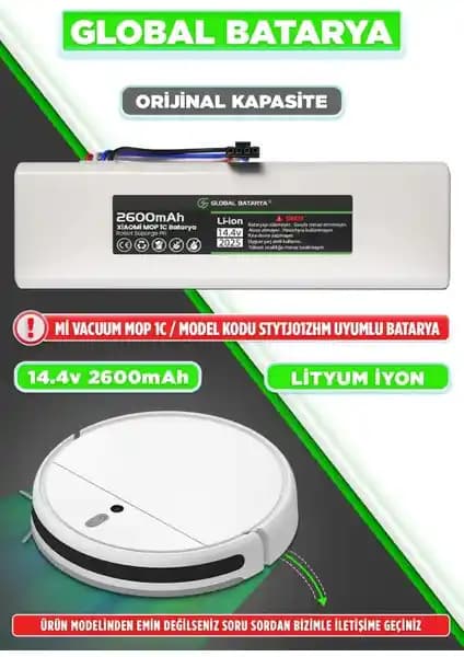 Xiaomi Mi Vacuum Mop 1c 2in1 Robot Süpürge Bataryası Güç ve Güvenilirlik Sunar