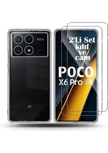 Xiaomi Poco X6 Pro için Güçlü Koruma ve Şık Tasarım Sunan Kılıf ve Ekran Koruyucu Seti