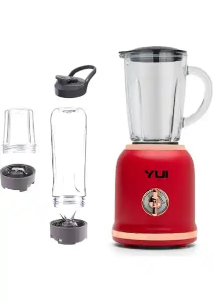 Yui M-18 3'ü 1 Arada Retro Smoothie Blender Seti Çok Fonksiyonlu ve Şık Tasarım