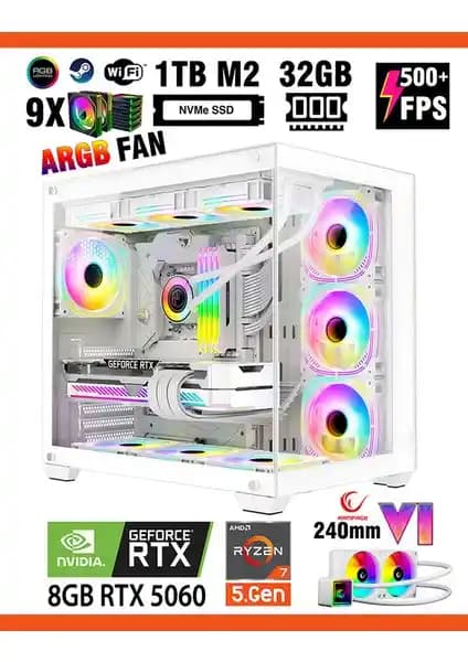 Zeiron Mirage X50 Pro Beyaz Oyun Bilgisayarı: Güçlü Donanım ve Estetik Tasarım