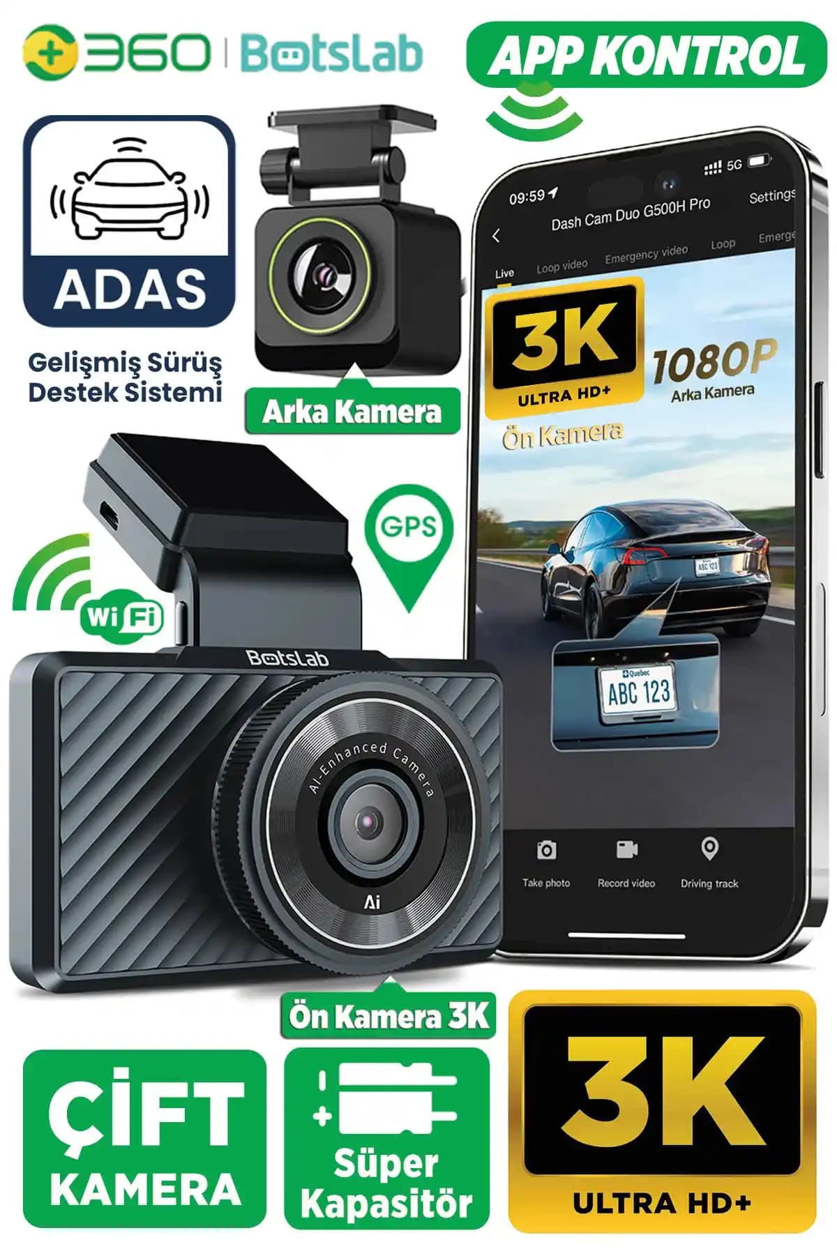 360 Botslab G500h Pro ve 70mai A500s Pro Plus Araç Kameraları Karşılaştırması