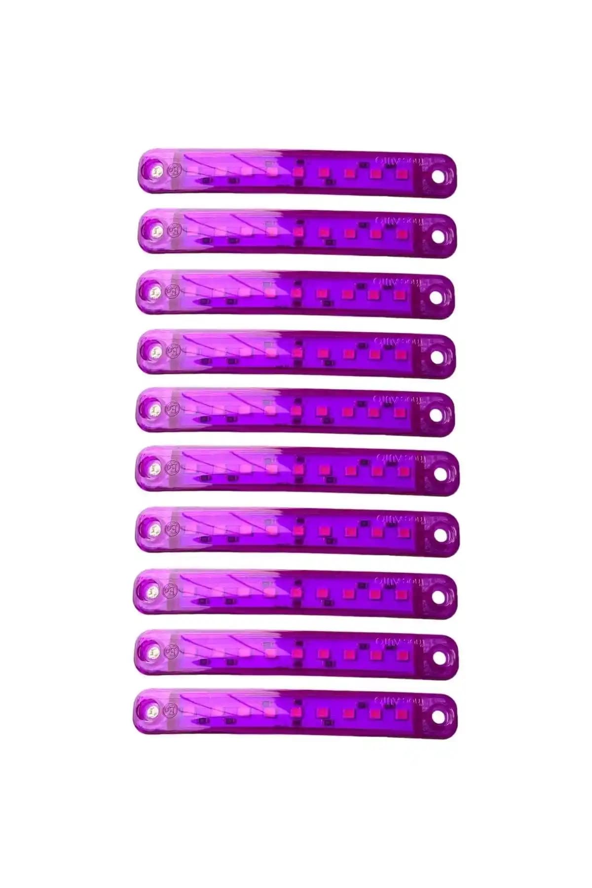Ahmet Otomotiv 10 Adet 9 LED Mor Parmak LED Lambası Şık ve Çok Voltajlı Araç Aydınlatma Çözümü
