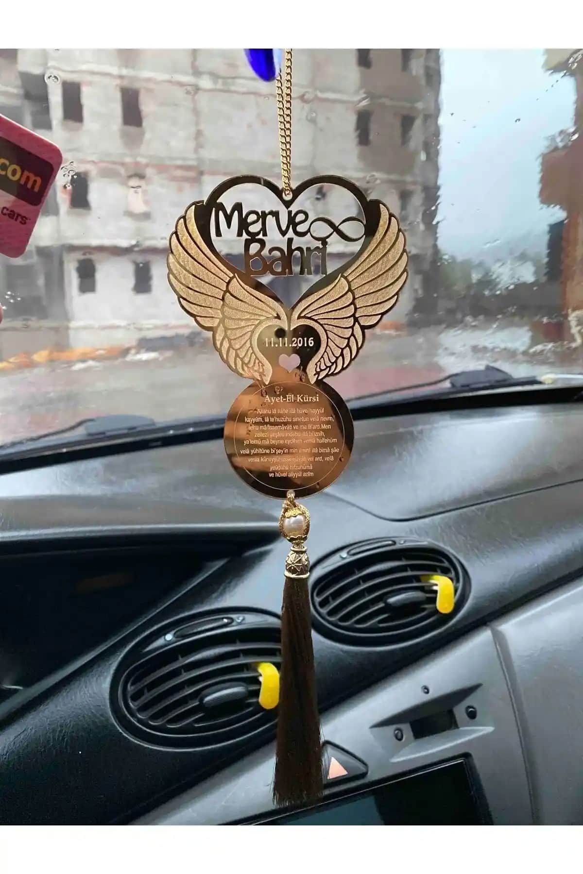 Aker Hediyelik Pleksi Araba Süsü Altıgen Dikiz Aynası Dekoratif Ürünleri