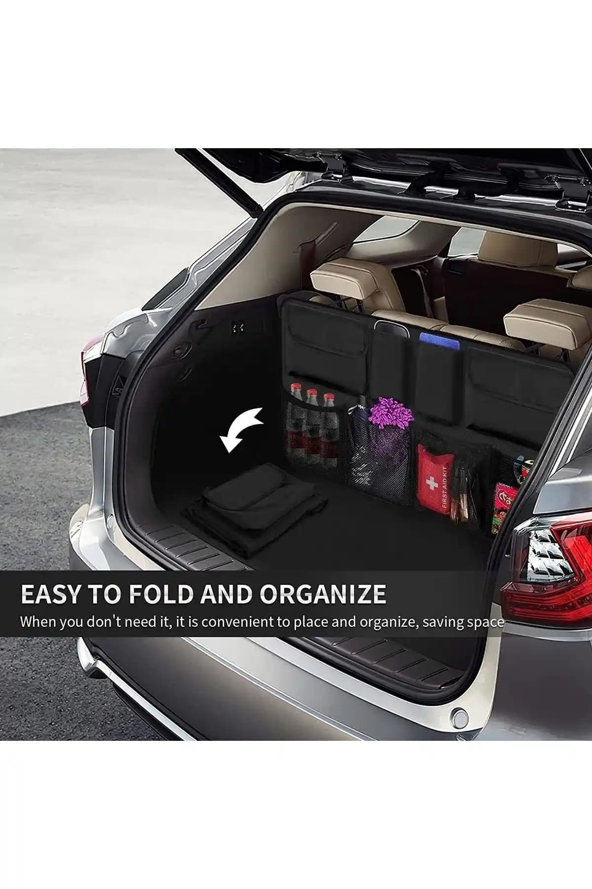 Ankaflex 8-in-1 Araba İçin Çok Fonksiyonlu Bagaj Düzenleyici Organizer Çanta