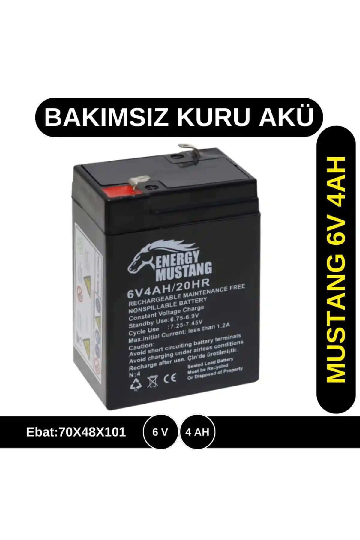 CEM OTOMOTİV Energy Mustang 6V 4Ah Kuru Akü Performans ve Güvenilirlik Özellikleri