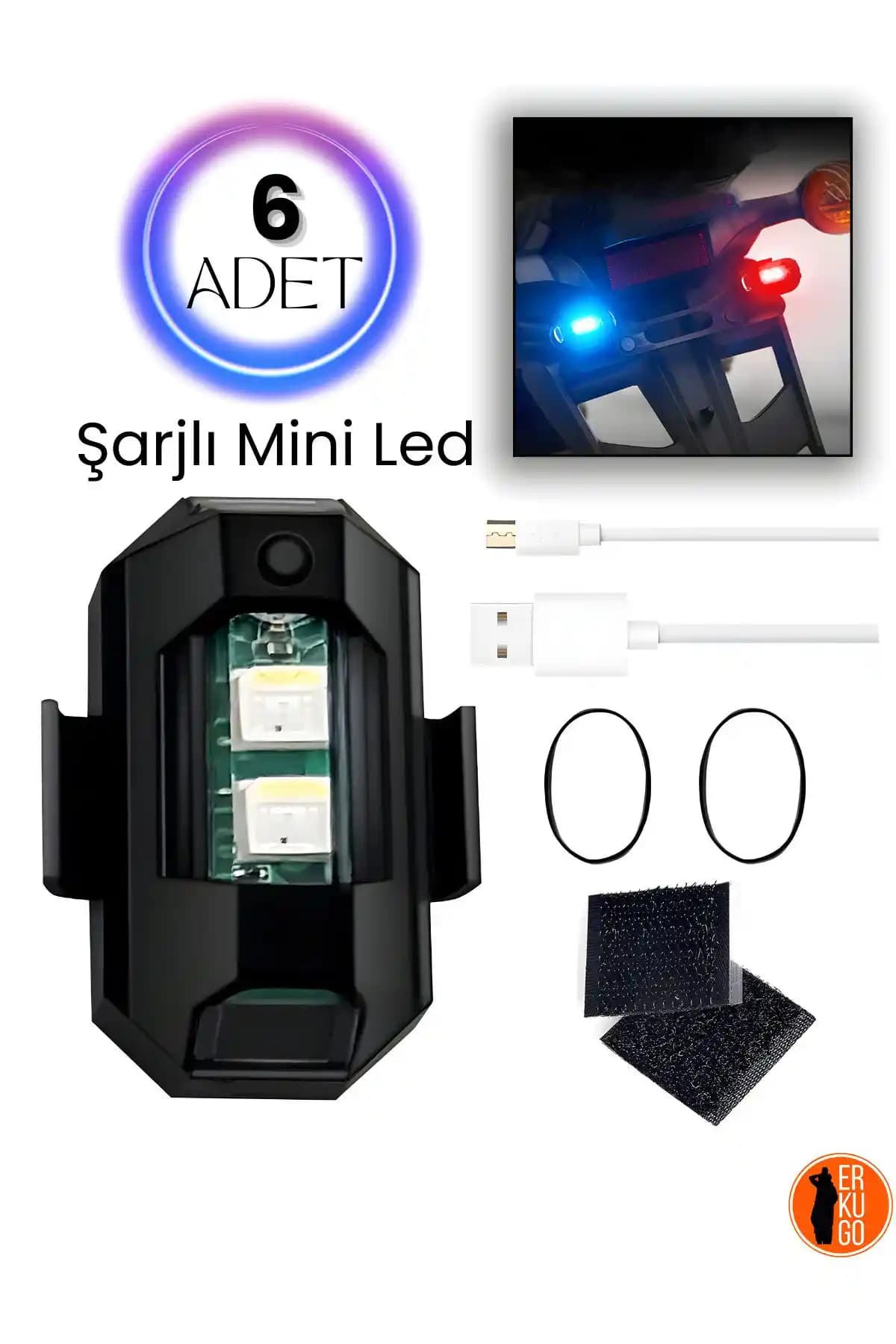 ERKUGO 6 Adet Şarjlı Mini LED Işık Seti Çok Yönlü Taşınabilir Aydınlatma Çözümü