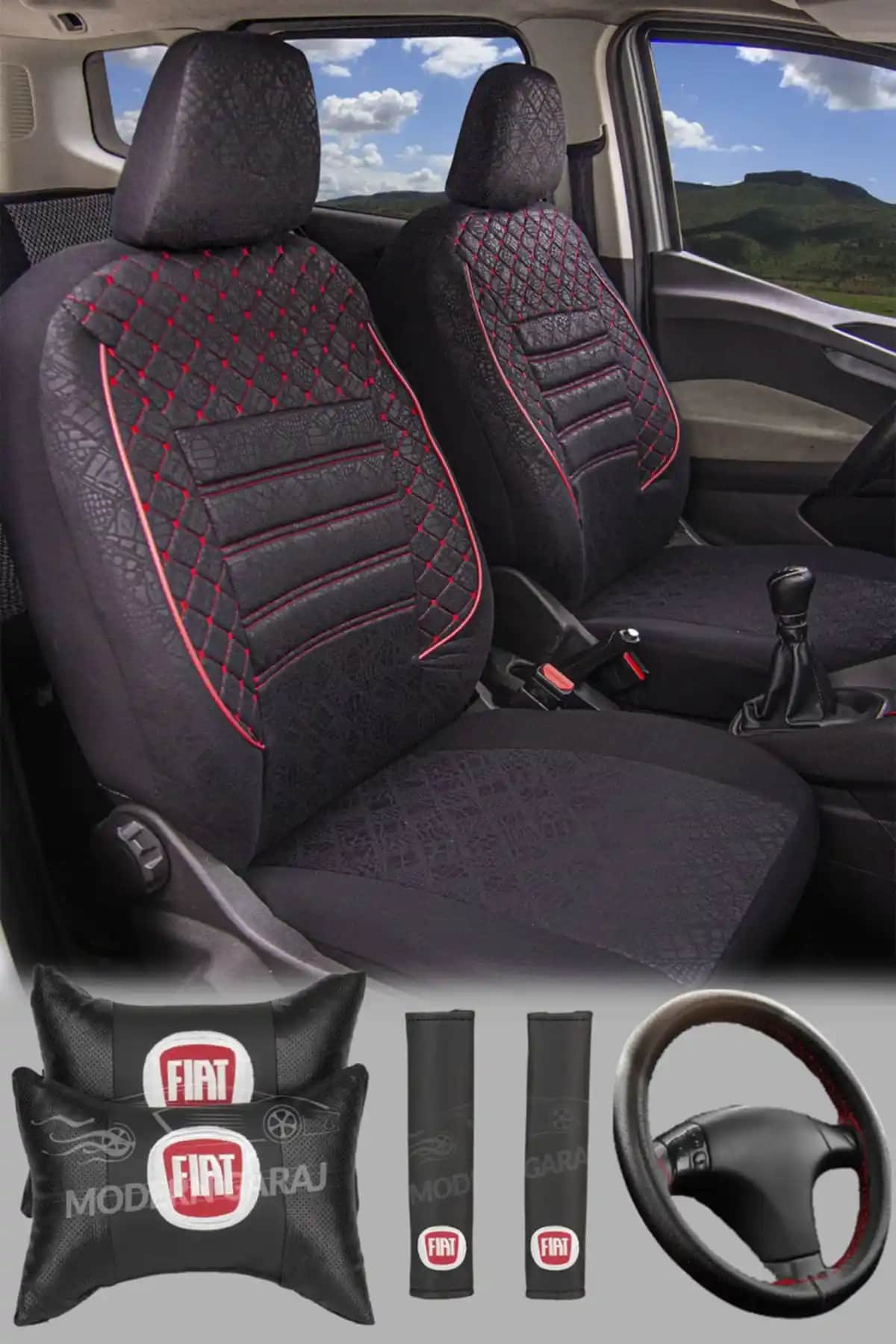 Fiat Modelleri İçin Modern Garaj Uyumlu Oto Koltuk Kılıfı Seti 2023