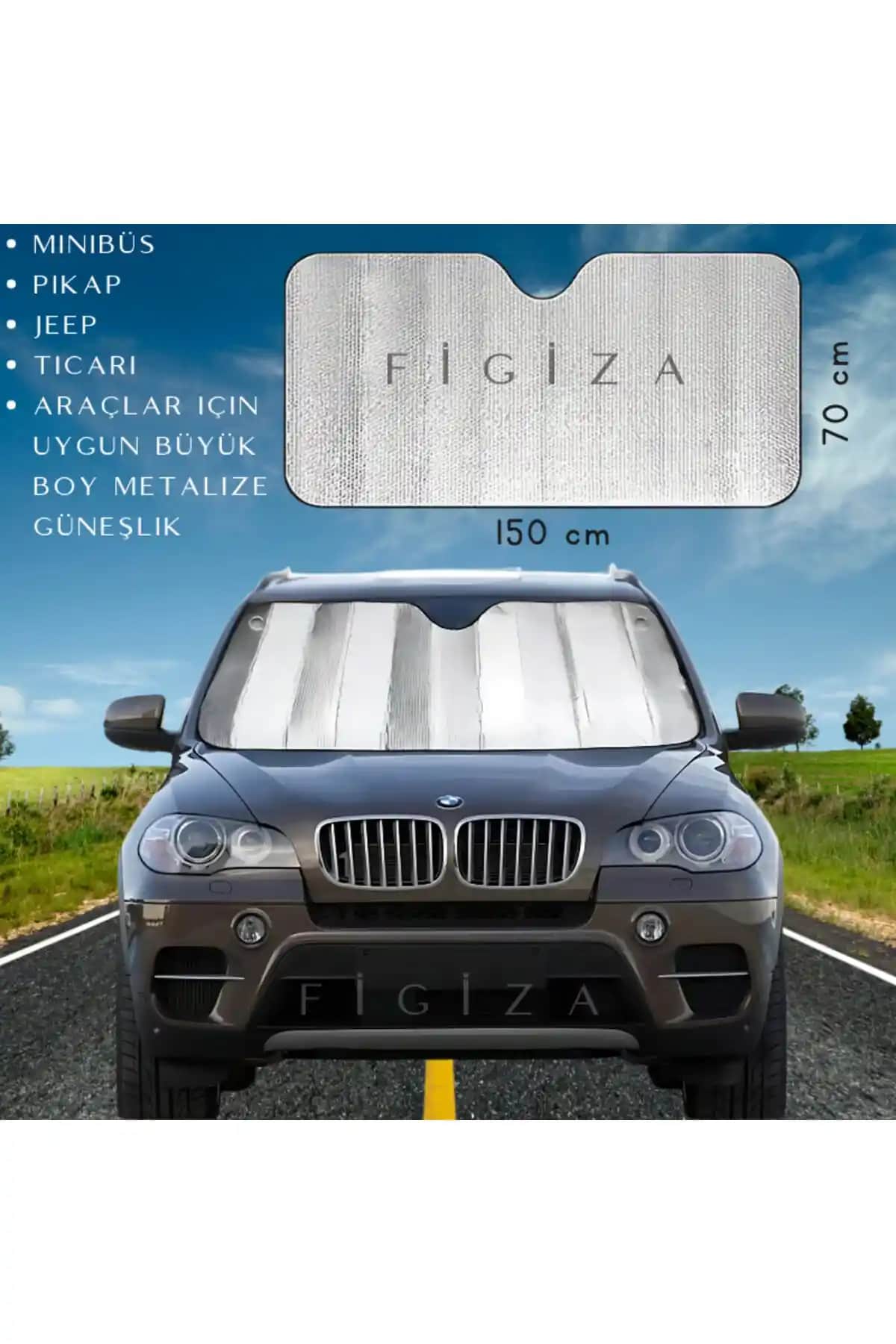 Figiza Oto Ön Cam Katlanabilir Güneşlik Büyük Boy Araç İçin Güneş Koruyucu Perde