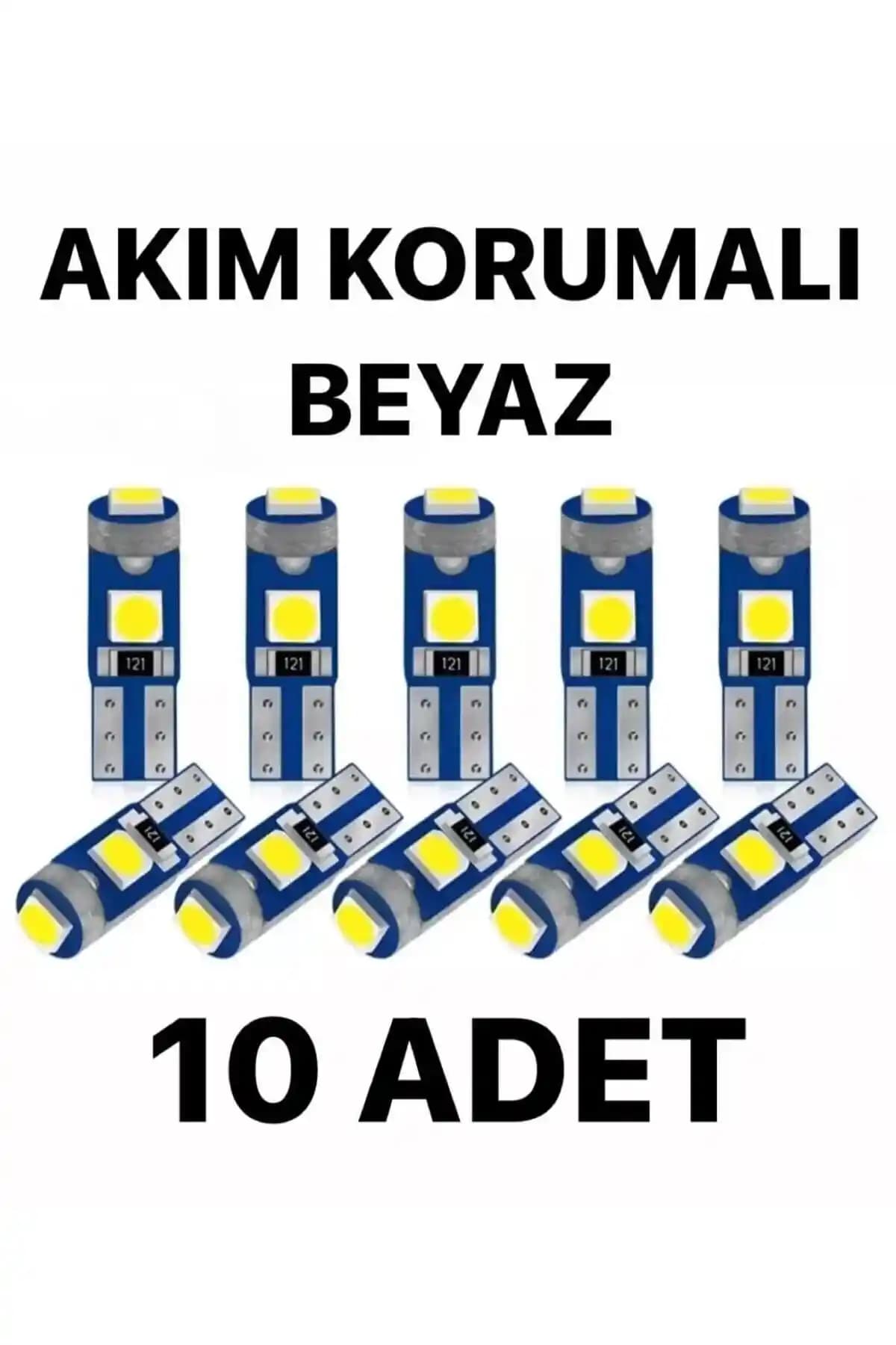 Genel Markalar T5 LED 10 Adet Beyaz Oto Kilometre Kadran Ambians Aydınlatma Ampülü