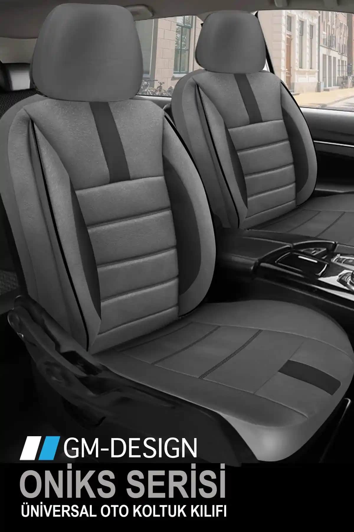 GM-DESIGN Oniks Füme Tay Tüyü Üniversal Oto Koltuk Kılıfı Şık ve Pratik Tasarım