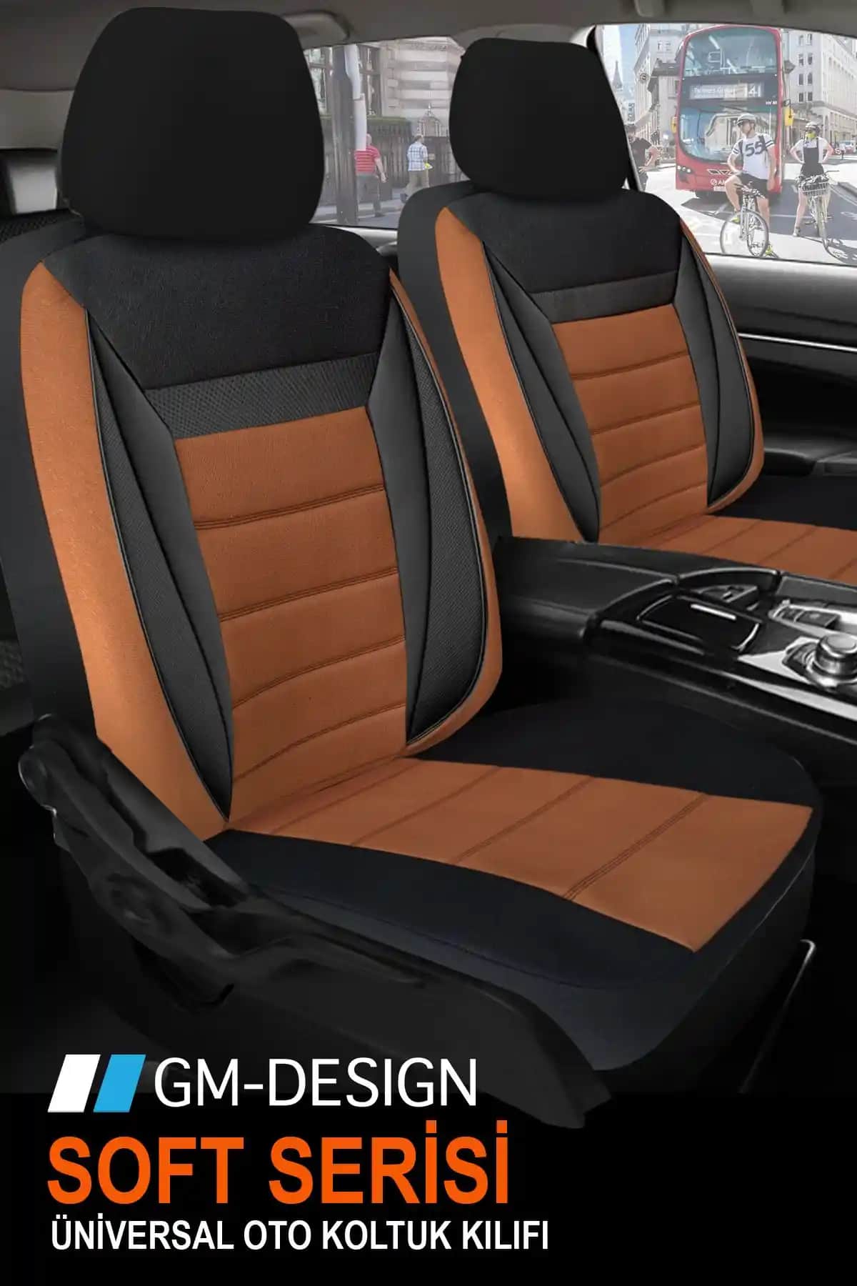 GM-DESIGN Soft Taba Tay Tüyü Oto Koltuk Kılıfı Uzun Ömürlü ve Şık Araç İçin Tasarlandı