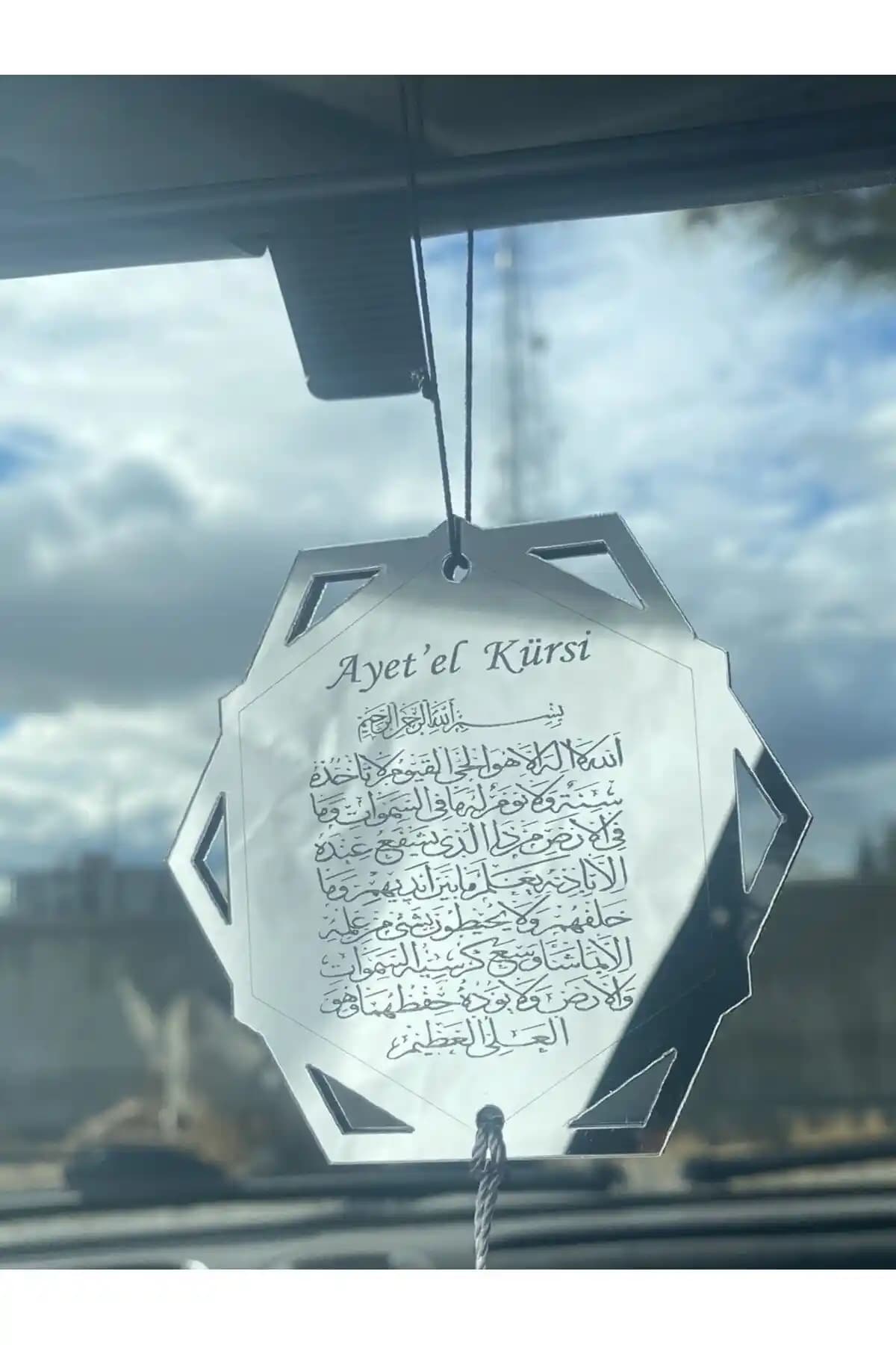 HomeJamin Pleksi Çift Taraflı Araba Dikiz Aynası Süsü - Estetik ve Manevi Koruma Sağlar