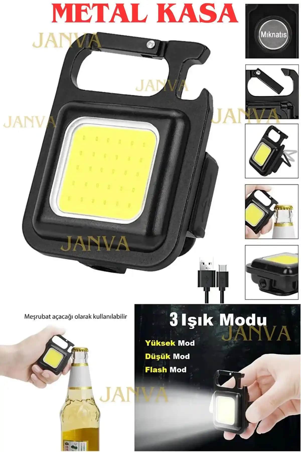 Janva 1200 mAh Mini LED El Feneri: Dayanıklı, Çok Yönlü ve Uzun Ömürlü Aydınlatma Çözümü