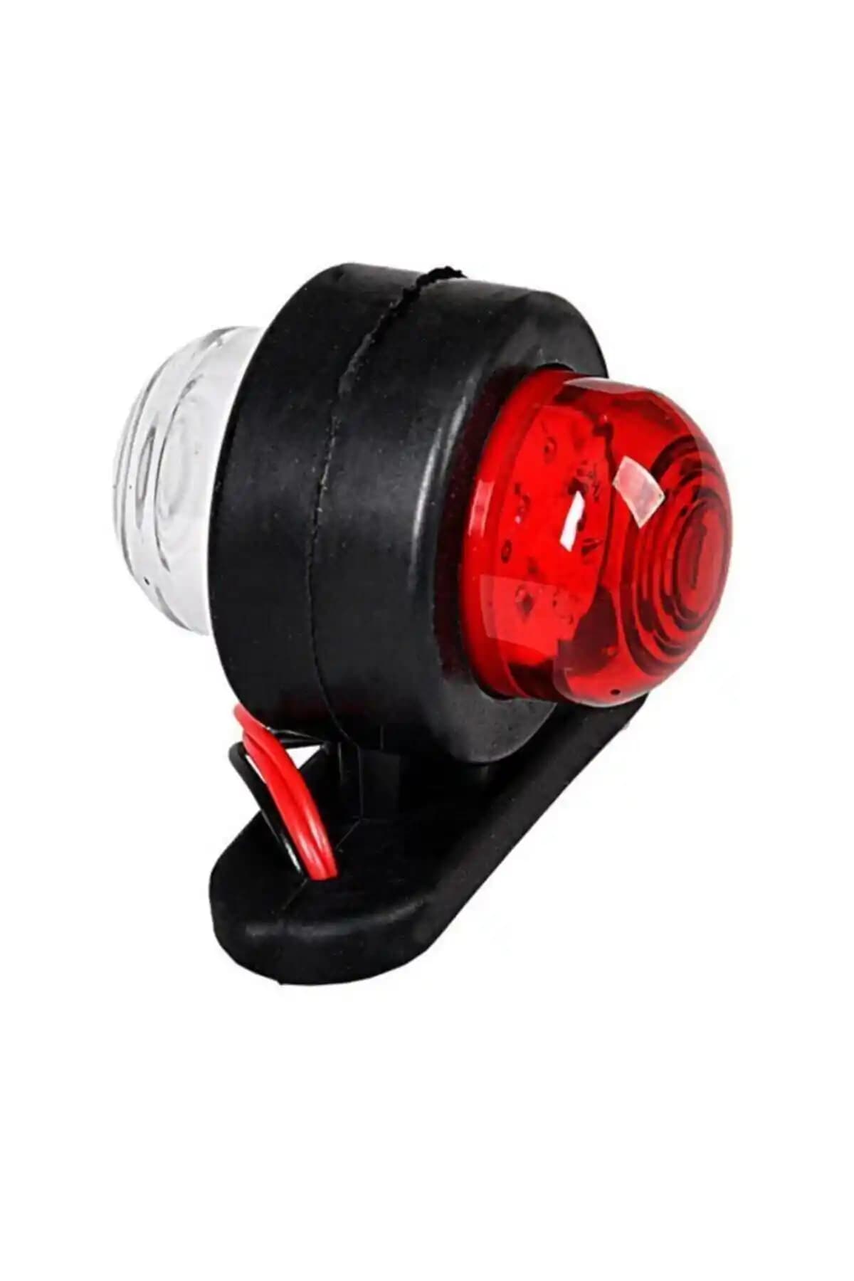 KIR OTOMOTİV Mini Takoz Tek LED'li Kırmızı-Beyaz 12V-24V Otomotiv Güvenlik Aksesuarı