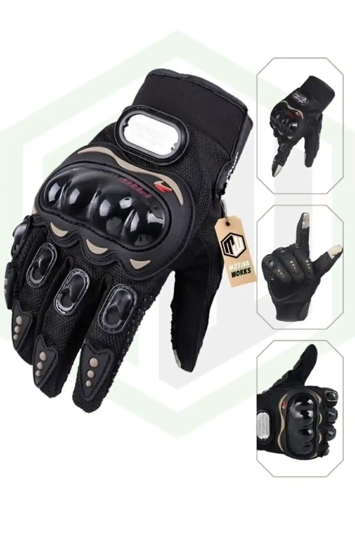 Motiva Siyah MPro Korumalı Motosiklet Eldiveni: Güvenlik ve Konfor Bir Arada