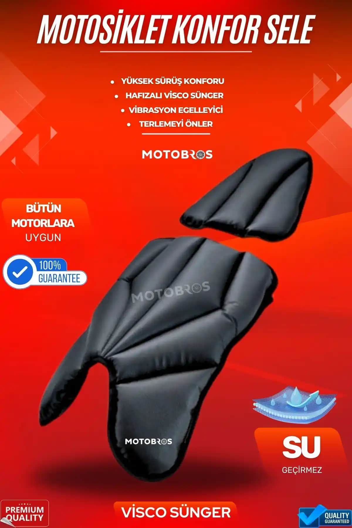 Motobros Hava Destekli Konfor Sele Minderi: Dayanıklı ve Ergonomik Motosiklet Aksesuarı