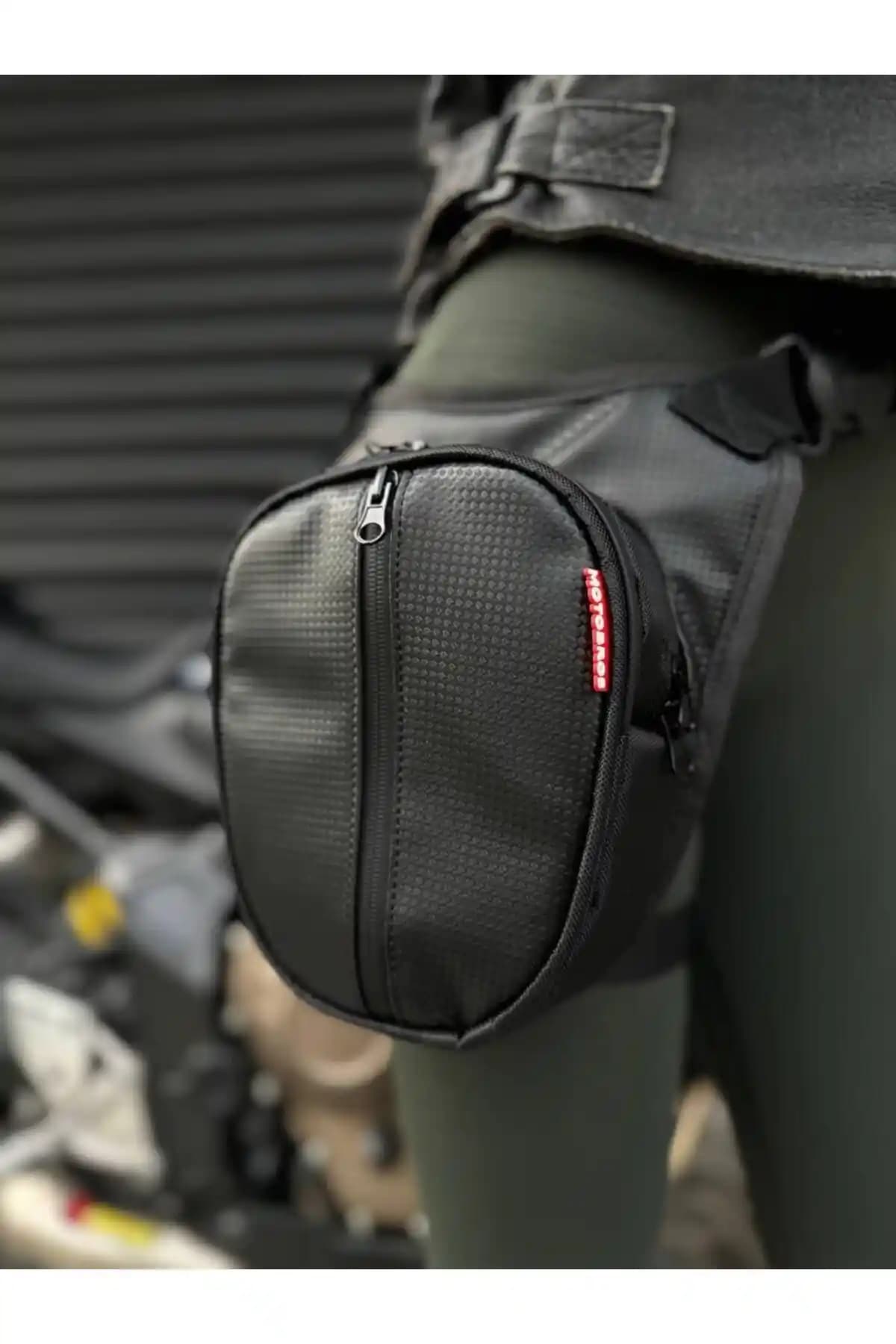 Motobros Karbon Desenli Deri Motosiklet Bacak Çantası: Şık ve Dayanıklı Tasarım