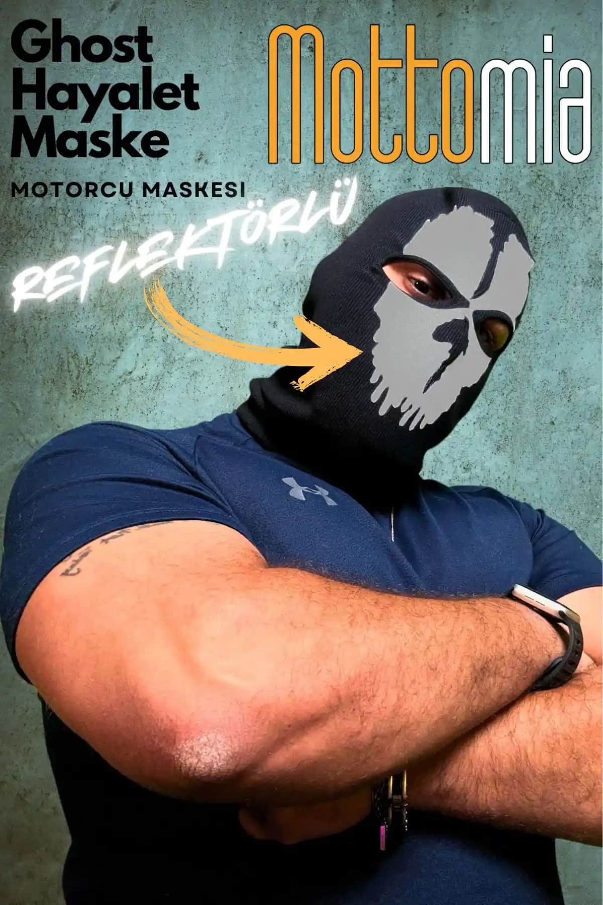 Mottomia Reflektörlü Ghost Maskesi: Kış ve Spor Aktiviteleri İçin Yüksek Performanslı Koruma