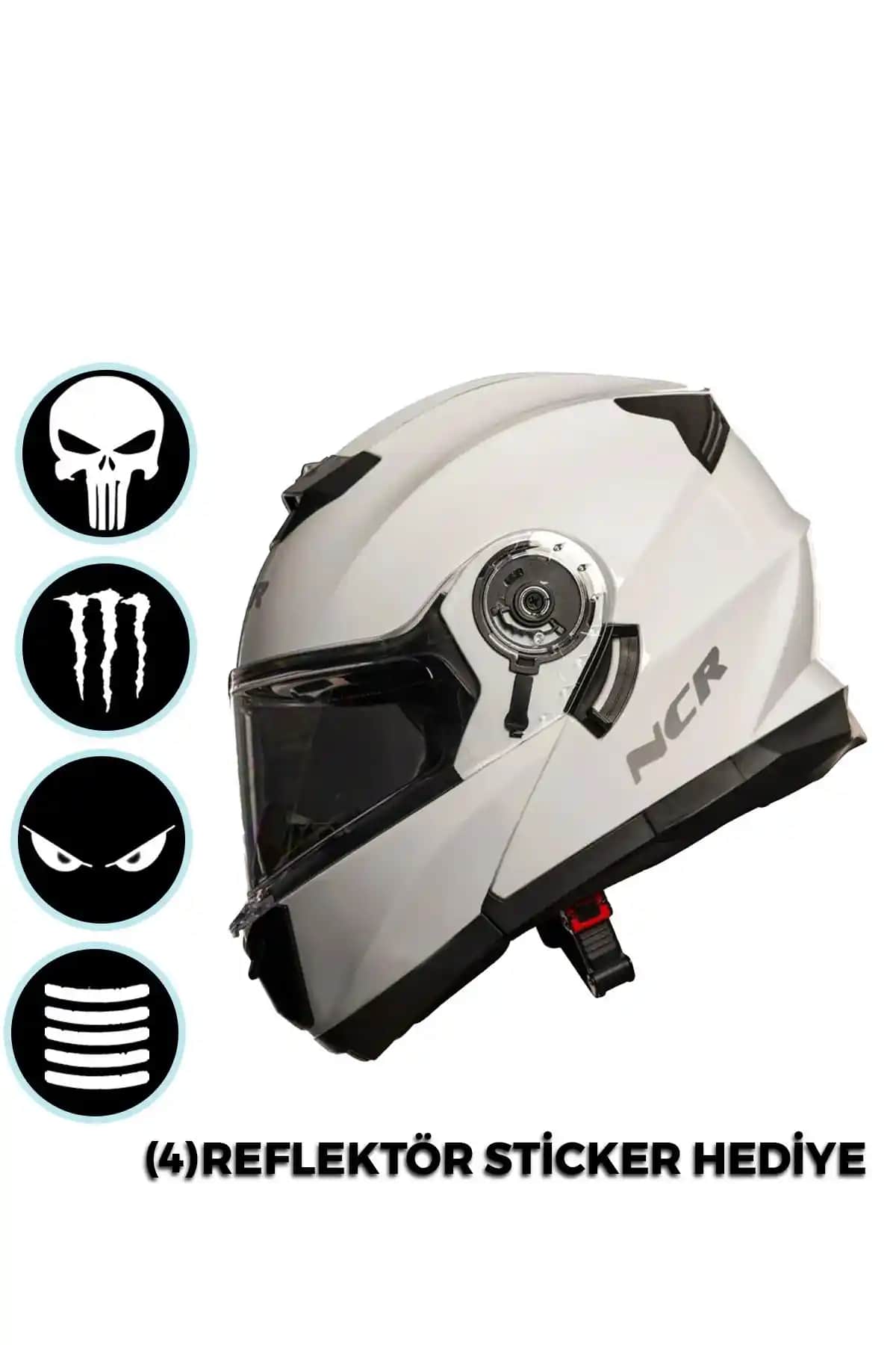 NCR Stars Çene Açılır Beyaz Kask Güvenlik ve Konforu Bir Arada Sunuyor