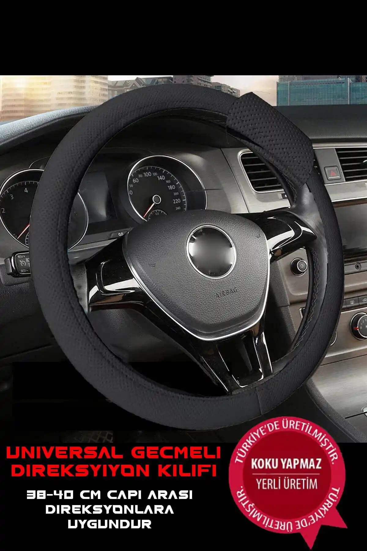 NiCe Shop Siyah Suni Deri Direksiyon Kılıfı Yüksek Kalite ve Dayanıklılık