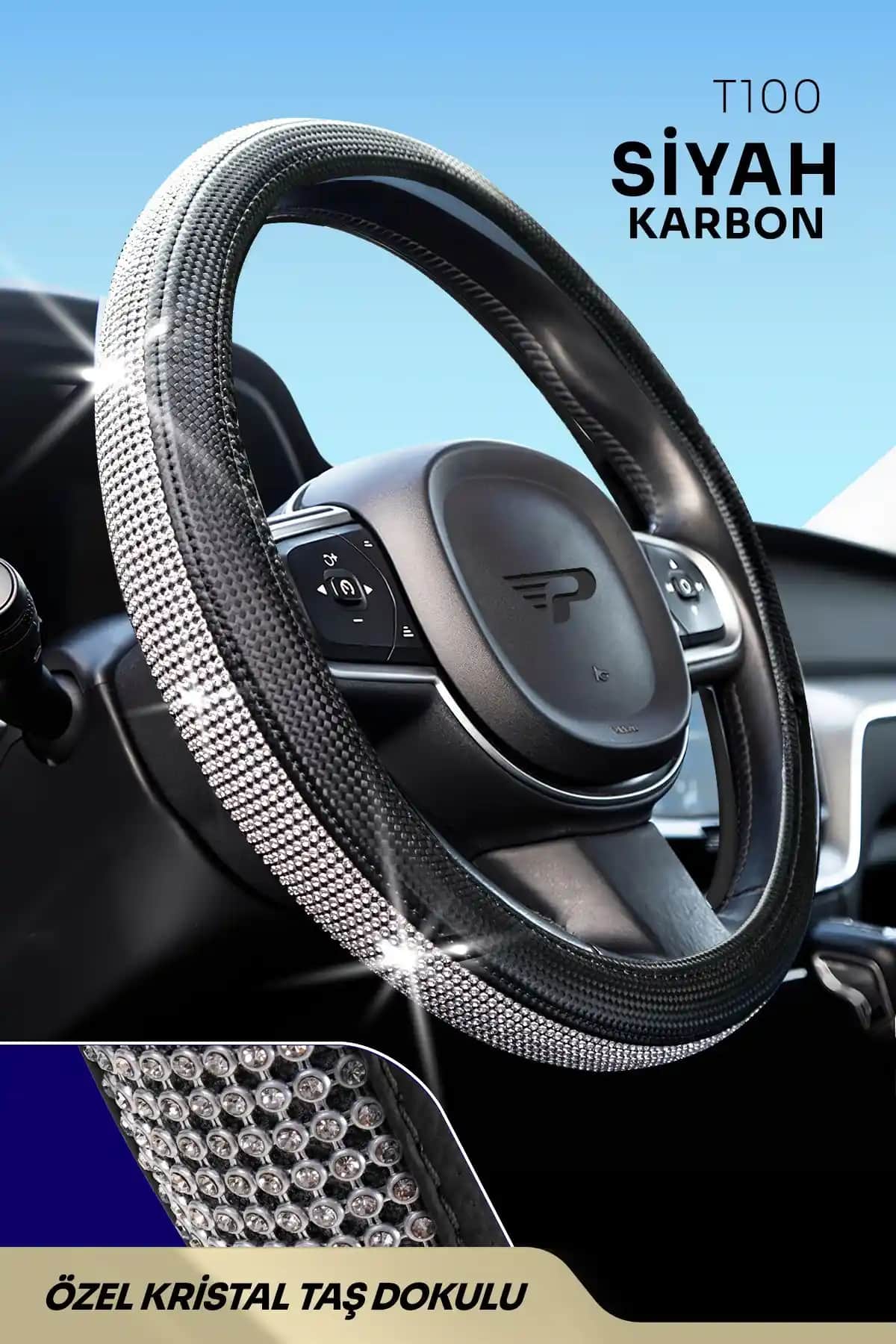 Panda Gümüş Taşlı Direksiyon Kılıfı: Şıklık ve Koruma Sunan Modern Araç Aksesuarı