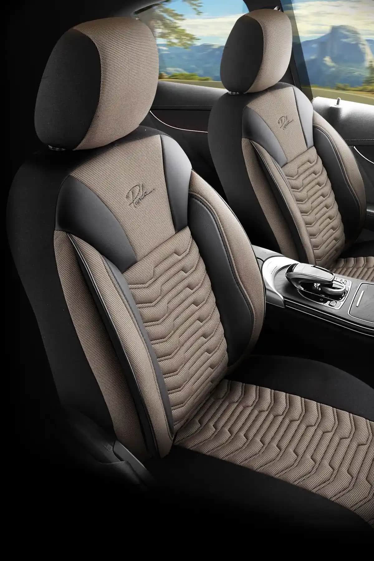 Panda Paris Serisi Pike Kumaş Oto Koltuk Kılıfı Yüksek Kalite ve Geniş Uyumluluk