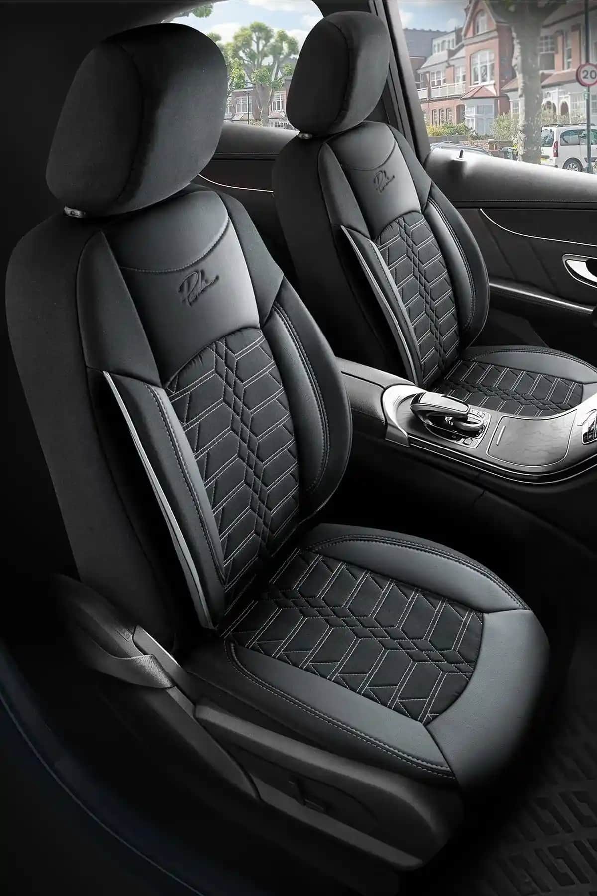 Panda Venedik Serisi Jakar Kumaş Oto Koltuk Kılıfı Tam Set Yüksek Kalite ve Uyum Sağlayan Tasarım