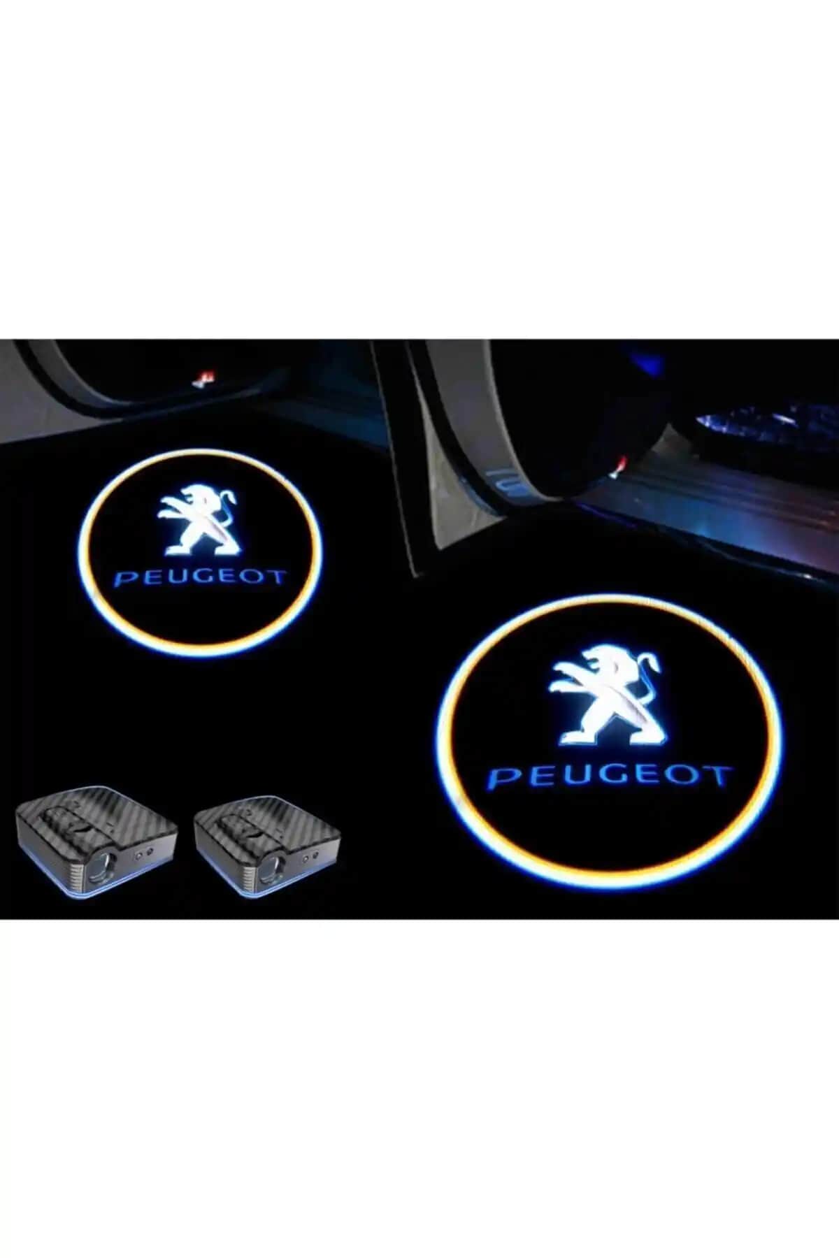 Peugeot Araçlar İçin Modern ve Şık Kapı Altı LED Logo Aksesuarı