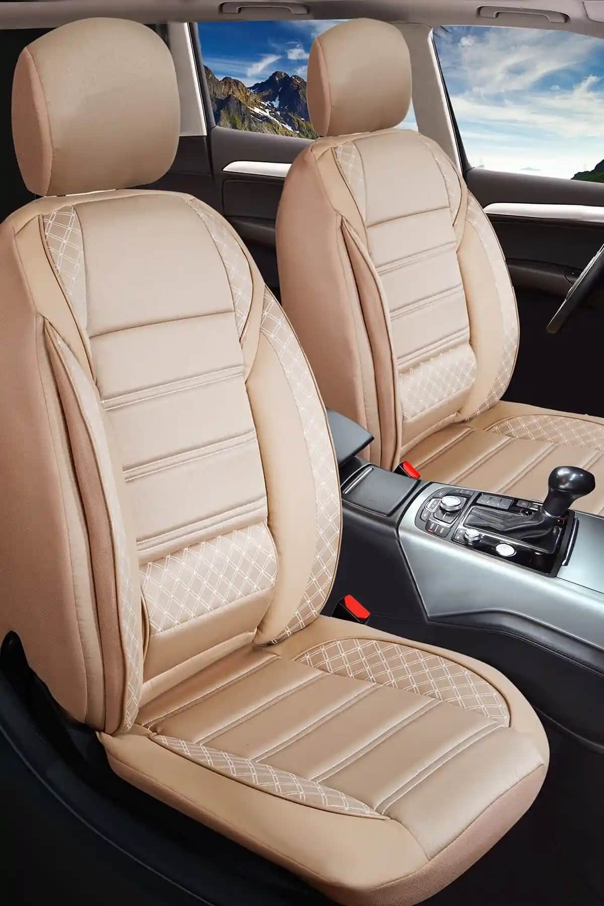 PlusOto Vera Serisi Bej Oto Koltuk Kılıfı Honda City İçin Yüksek Kalite ve Konfor